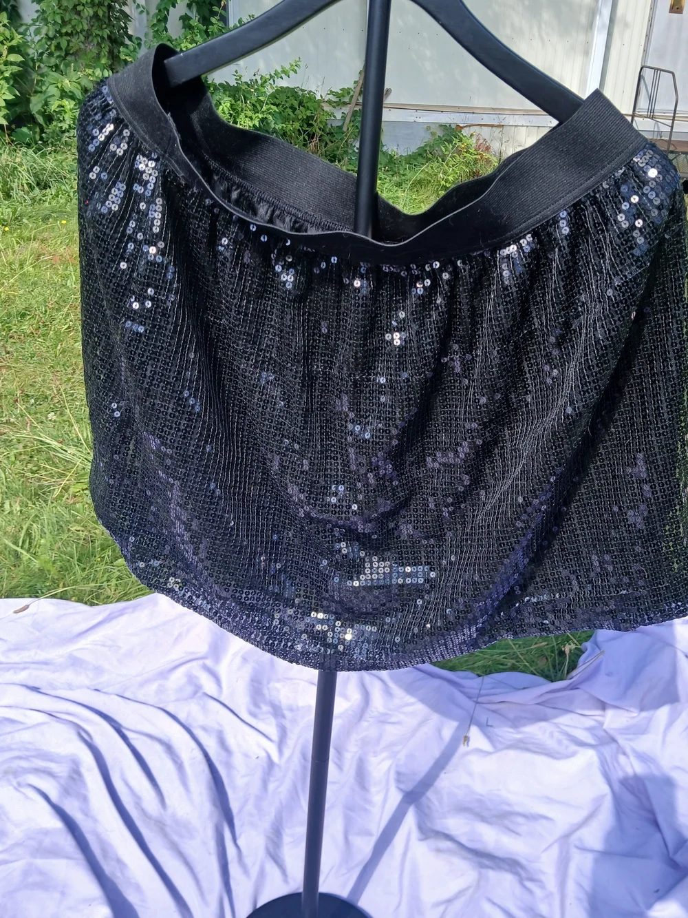 Black Sequined Mini Skirt